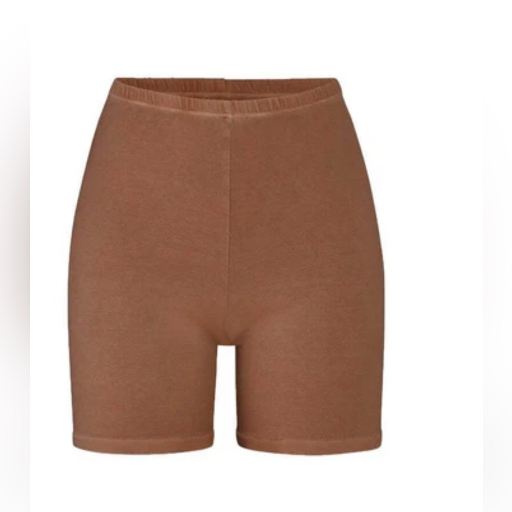 SKIMS Brown Bike Shorts High-Waisted Seamless Design
